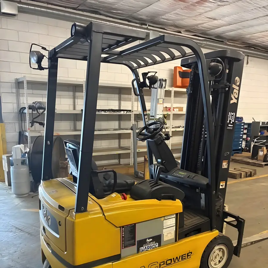 Used Yale electric forklift, front three-quarter view
