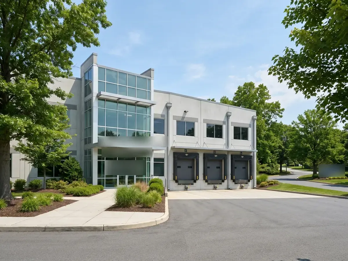 Office and warehouse building with loading docks